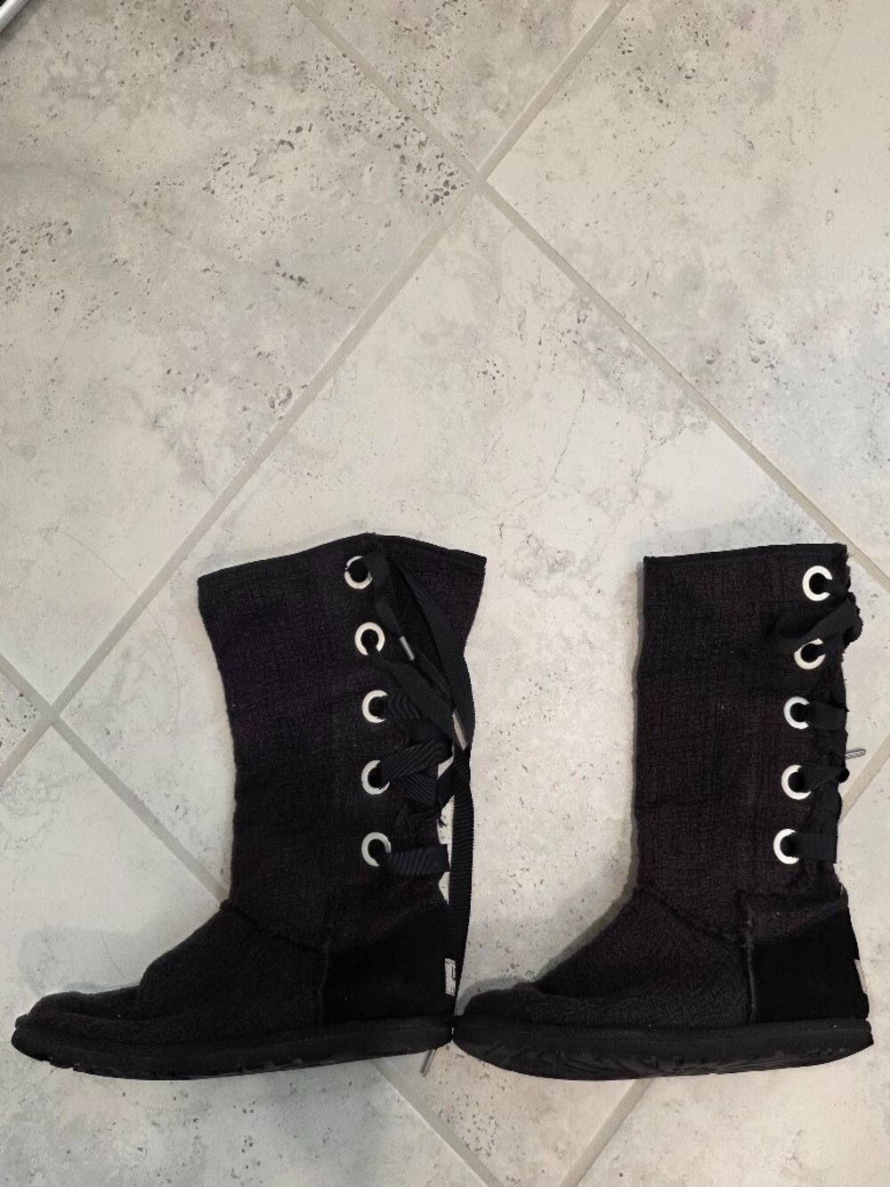 UGG Heirloom Lace Up Boots in Black size 8